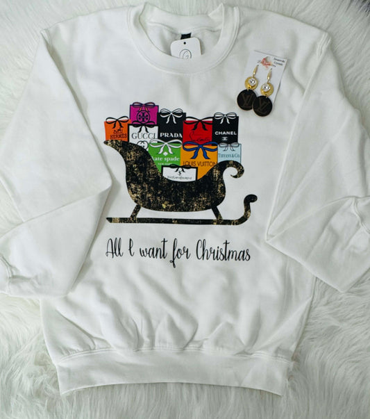 White Bougie Sleigh Sweatshirt