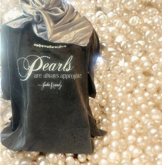 A Rare Bird -- Pearls Are Always Appropriate Tattered Shirt