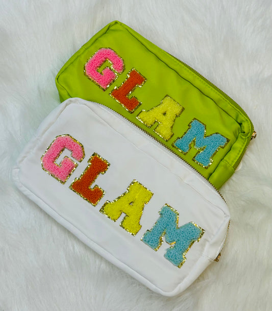 Chenille Letter Medium Glam Bag