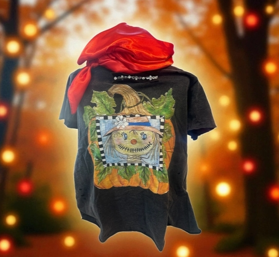 A Rare Bird -- Pumpkin Tattered Top